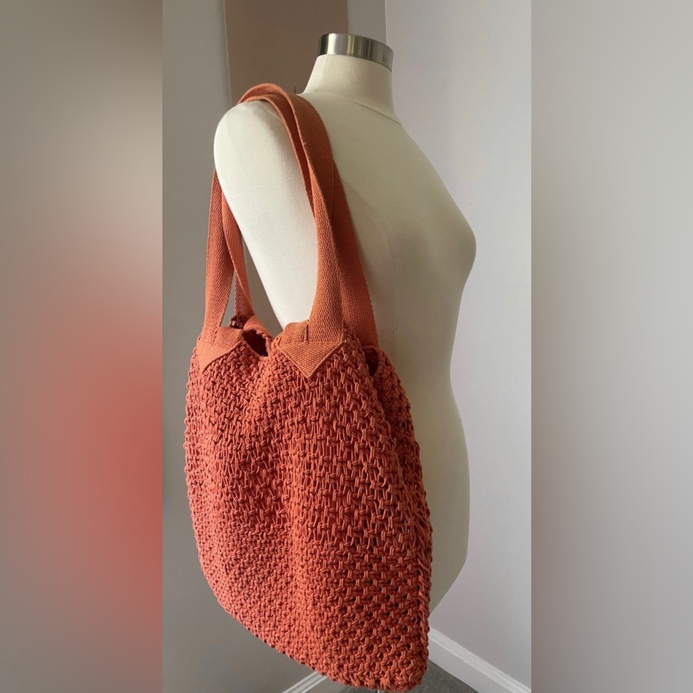 A New Day Macramé Woven Tote Bag